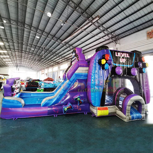 Castillo hinchable <b>inflatable</b> level up bounce house with <b>water</b> <b>slide</b> commercial kids bouncy castle combo - Product Image 5