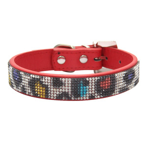 Accesorios para mascotas, collar de lujo con estampado de leopardo, diamantes de imitación, cuero PU, cinta de moda, collar de gato personalizado, Collar ajustable para perro - Product Image 4