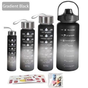 2023 nuova bottiglia d'acqua motivazionale <span class=keywords><strong>set</strong></span> da 4 pezzi grande brocca di plastica e bottiglia sportiva da mezzo gallone 4 in 1 bottiglia d'acqua senza bpa - Product Image 4