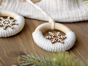 OFFERTA SPECIALE: Decorazioni Natalizie Boho, Set di Mini Ghirlande in Macramè per Albero di <span class=keywords><strong>Natale</strong></span> con Fiocchi di Neve in Legno, Idea Regalo - Product Image 3