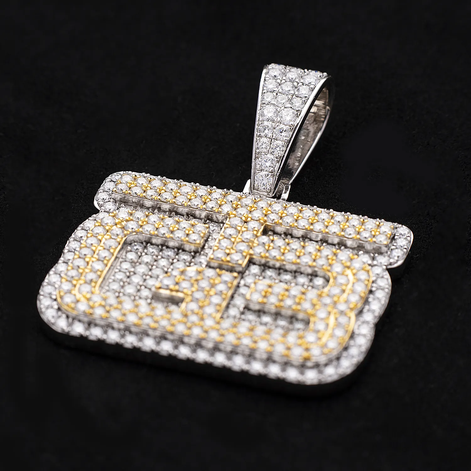 Pendentif personnalisé en argent sterling 925/or 10K/14K/ 18K VVS D glazed Out Moissanite Baguette diamant Hip Hop pour hommes