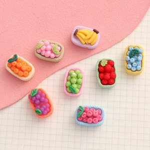 <span class=keywords><strong>Mini</strong></span> panier de fruits 3D en résine, charme alimentaire pour aimant de réfrigérateur, décoration de maison de poupée - Product Image 4