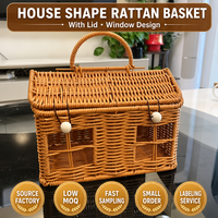 Panier de rangement en rotin tressé avec poignée, organisateur de cuisine écologique pour paniers cadeaux de mariage et de bonbons