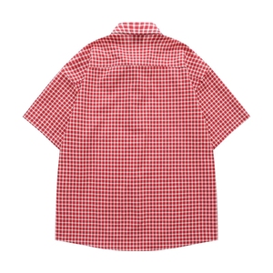 Màu Hồng Chất Lượng Cao Ngắn Tay Áo Nút Xuống 250gsm 100% Cotton Mùa Hè Sọc Đồng Bằng Quá Khổ Áo Sơ Mi Nam Giản Dị Của Tùy Chỉnh Áo Sơ Mi - Product Image 6