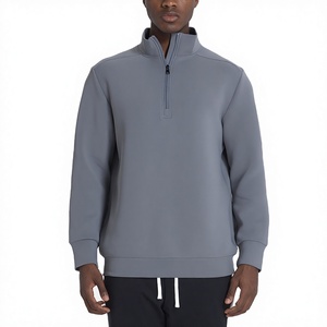 Sweat-shirt à col montant zippé 1/4 pour homme, respirant, à séchage rapide, en tricot, pour l'entraînement en salle de sport - Product Image 4