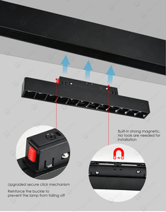 Sistema de iluminación de pista Led Cob, luces de parrilla magnética lineal, 48V, 20Mm, Wifi, Cct, 3000K, 4000K, 6000K, regulable - Product Image 3