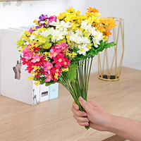 Fleurs de marguerite artificielles résistantes en soie synthétique Shangchu, bouquet floral en tissu pour la décoration intérieure, extérieure, de jardin et de tombes