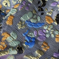 Tissu en organza jacquard transparent, respirant, élégant, doux au toucher, brodé de petites pierres colorées JSB-276-1