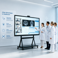 Tablette interactive intelligente multi-touch 4K, idéale pour les vidéoconférences à distance du gouvernement, du secteur médical et des entreprises