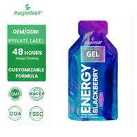 Gel énergétique liquide à la mûre en sachet individuel, absorption rapide, nutrition sportive, gel énergétique, performance athlétique, complément alimentaire