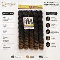 Perruque tressée au crochet à boucles françaises 5X élastiques, double trame, résistante aux hautes et basses températures, vente directe usine, best-seller transfrontalier