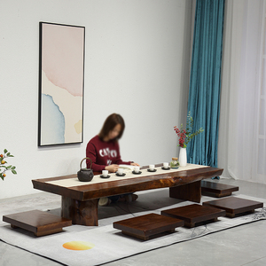 Solid Wood Tea <strong>Table</strong> and Chair Combination Living Room Tatami Balcony <strong>Low</strong> <strong>Table</strong> Platform Kang <strong>Table</strong> Japanese Style Bay Window - Product Image 2