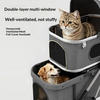 Poussette de voyage pliable légère à double couche, très bien notée, pour animaux domestiques (chats, chiots, chiens)