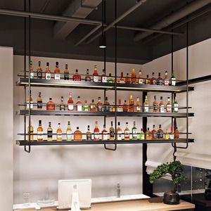 酒架吊柜酒吧衣架餐厅包房壁架吊架酒柜酒柜酒架铁艺定制 - Product Image 3