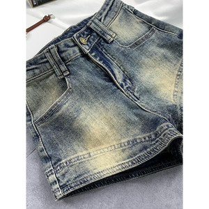 2025 été rétro en détresse Denim Shorts pour femmes taille moyenne coupe ajustée haute rue Style américain Stretch chaud fille tendance - Product Image 4