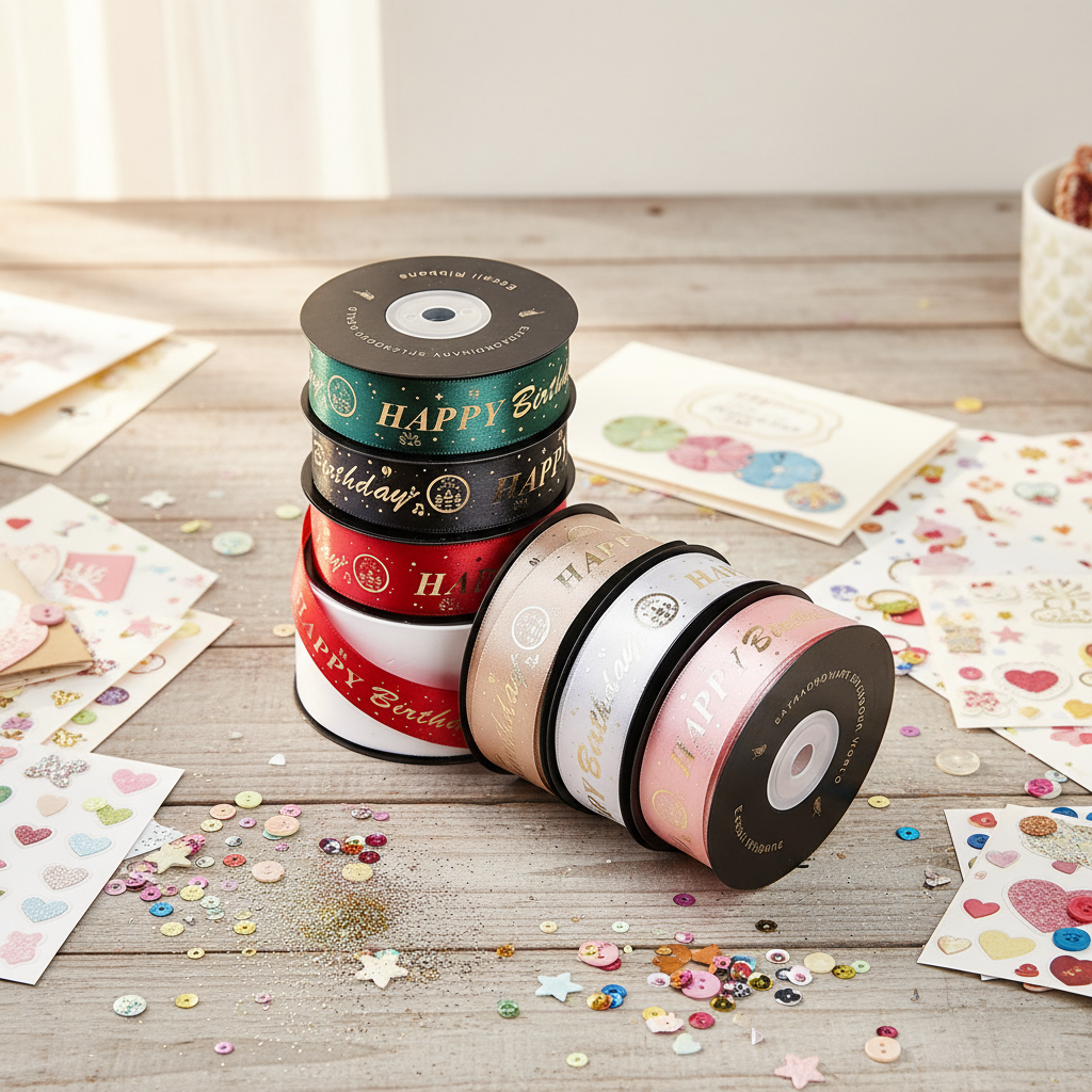 Solid Color Silk Custom Packaging Ribbon Christmas Printing Gift Ribbon Roll Personalized logo Custom Satin Ribbon