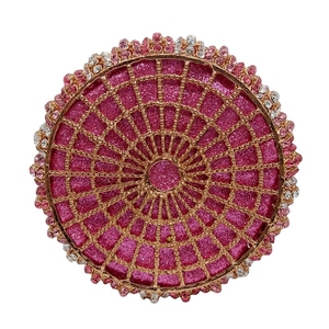 Bolso de Mano Elegante con Pedrería y Flores para Mujer, Bolso de Noche con Cristales Exquisitos y Cadena para Fiestas y Celebraciones - Product Image 6