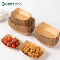 Boîte à poulet frit écologique en papier kraft carré de qualité alimentaire avec logo personnalisé pour frites et emballage de snacks