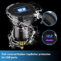 Adaptador de Corriente con Enchufe DIN Hella a USB C PD3.0, Cargador USB con Voltímetro e Interruptor de Encendido/Apagado para Automóvil, RV, Barco