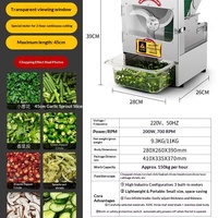 Mond.uk Coupe-légumes électrique commercial 150 kg/h, silencieux, pour oignon vert, machine professionnelle à découper les piments en anneaux pour barbecue