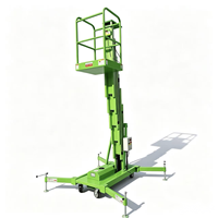 Nouvelle plateforme élévatrice hydraulique monomât en aluminium de 6m à 12m, élévateur de chantier électrique manuel mobile pour une personne