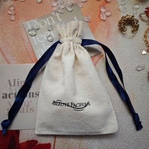 Bolsa de Almacenamiento para Aretes y Pulseras de Alta Calidad con Logotipo Personalizado, Bolsa de Joyería Pequeña de Algodón Suave con Cordón - Product Image 5