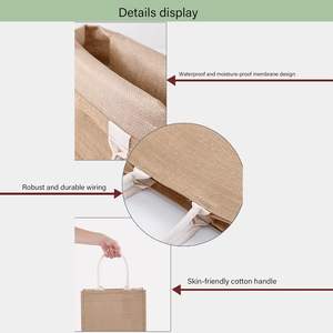 Produsen kustom logo cetak Promosi tanda pengiring pengantin hadiah dirancang tangan tas pasar rami - Product Image 3