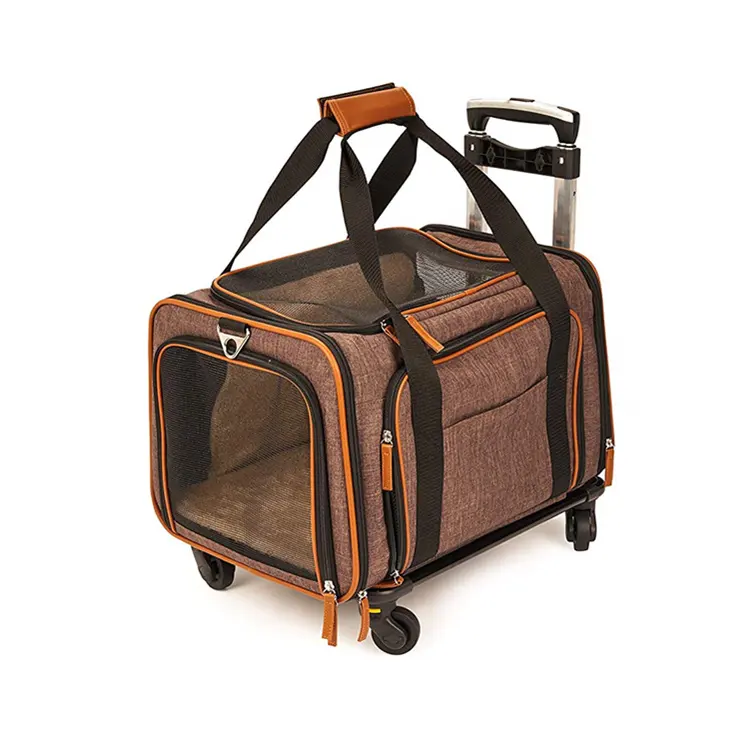 Approvato dalla compagnia aerea Best Large on Wheels passeggino Trolley Pet Rolling Pet Bag Dog Cat Carrier con ruote Logo personalizzato