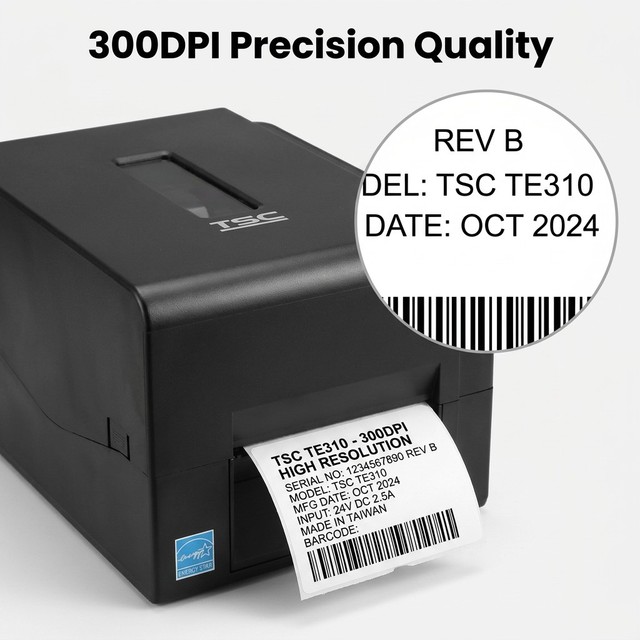 4 Inch Dual Mode Thermal Transfer & Direct Thermal Barcode Printer for TE310 300dpi Compact Desktop Industrial-Grade in Stock