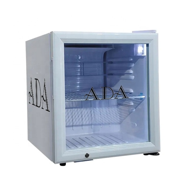 White Custom Design Table Top Glass Door Mini Fridge