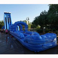 Cavalier gonflable de maison de rebond de glissade d'eau de glissement et de glissière de 50ft avec le jeu gonflable de glissière de piscine pour des enfants