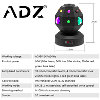 ADZ 16 pièces tête mobile LED Disco lumières RGBW 3-en-1 DMX512 contrôle tournant Laser lumières de scène DJ parties éclairage de scène populaire