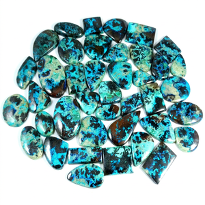 Lot de cabochons en jaspe chrysocolle naturel, pierres lisses et polies, pierres précieuses en jaspe chrysocolle en vrac pour la fabrication de bijoux - Product Image 2