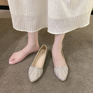 Wholesale Gold Silver Women Comfort Pointed Toe Ballet Dress Shoes Ladies Shoes Flats - Product Image 4