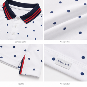 Chemises Polo Homme à Pois, Col Contrastant, Logo Personnalisé, Marque Privée, Fabricant OEM ODM - Product Image 3