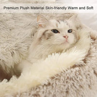 Long doux écologique tapis pour animaux de compagnie rond chat et chien lit maison chenil chaud panier coussin pour chats solide motif canapé