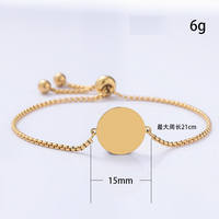 Bracelet rond en acier inoxydable gravable personnalisé Ywyougang, charmant bracelet à chaîne de perles délicat pour femmes, à porter au quotidien et en cadeau
