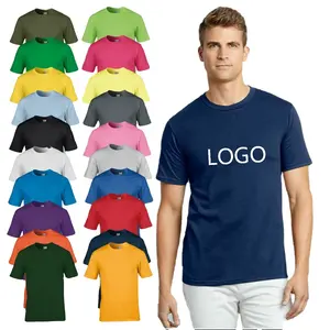 Custom Logo 65% Polyester 35% Cotton Men's Plus Size TC Men T Shirt