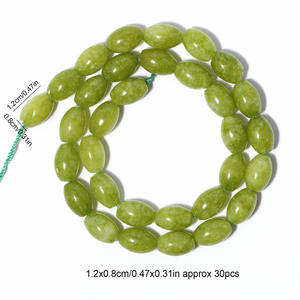 Neuankömmling 8-<span class=keywords><strong>12mm</strong></span> lange Reis Perlen in ovaler Form Glatte natürliche Aventurin Achat Fass Reis Edelstein Perlen für die Schmuck herstellung - Product Image 6