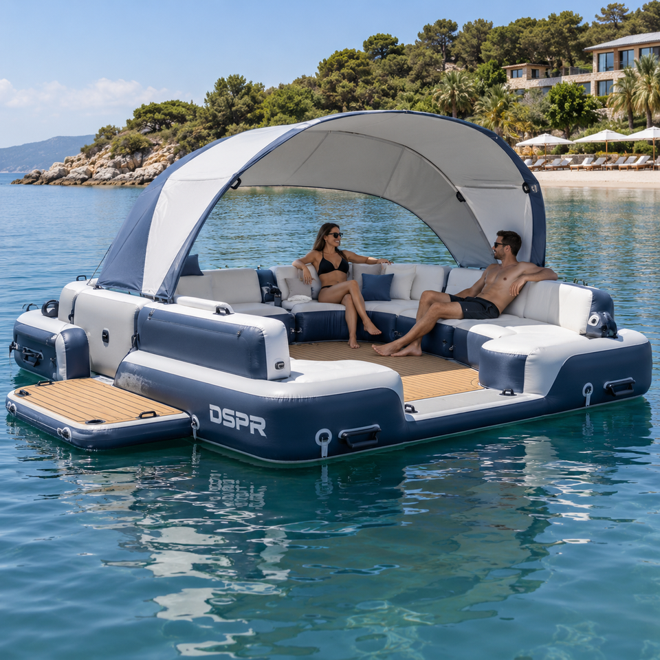 Water Distribution Platform Resort Inflatable Floating Water Bar Leisure Island Platform with ...