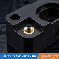 Support de montage d'instrument en PP usiné CNC de précision 8067.520mm avec inserts filetés Ballwey noir certifié ISO9001