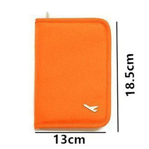 Porta Pasaportes de Tela Oxford Naranja de 7 Pulgadas, Color Sólido, Diseño de Avión, Organizador de Documentos de Viaje, Cartera para Tarjetas y Monedas - Product Image 2