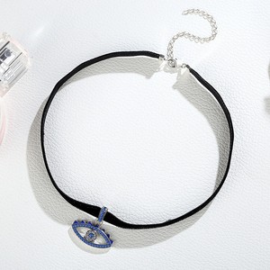 BAGREER SCN069 Collier ras du cou classique en argent plaqué or avec pendentif œil en argent sterling 925, chaîne personnalisée, pierre en zircon, pour femme - Product Image 5