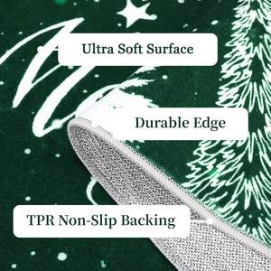 Alfombra rectangular suave antideslizante de estilo clásico navideño de 10mm, alfombra lavable para sala de estar, comedor, decoración del hogar en Stock - Product Image 2