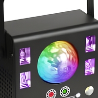 Lumière de scène kaléidoscope 4-en-1, boîtier en fer, lampe disco DJ, télécommande DMX512, effet d'éclairage laser 50W