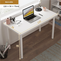 Bureau d'étudiant pour usage domestique, bureau d'écriture et poste de travail minimaliste pour chambre à coucher, bureau d'ordinateur blanc pour locataires