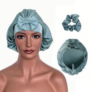 Gorro de Dormir Ajustable de Satén de Seda, Doble Capa, Turbante Nocturno para Cabello Largo, Rizado y con Trenzas para Mujeres - Product Image 4