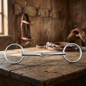 Mors à étrier articulé simple en acier inoxydable pour l'équitation et l'entraînement équestre - Product Image 1