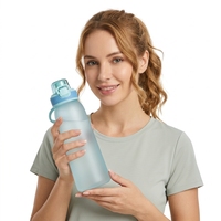 Bouteille d'eau étanche en Tritan+PP, compatible lave-vaisselle, avec couvercle à ouverture rapide et paille intégrée, sans odeur, pour adultes - Camping et Randonnée