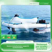 Bateau gonflable électrique pliable en PVC, construction renforcée, compatible avec hélice électrique